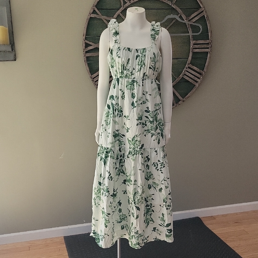 Abercrombie & Fitch Bow Back Poplin Maxi Dress With Pockets